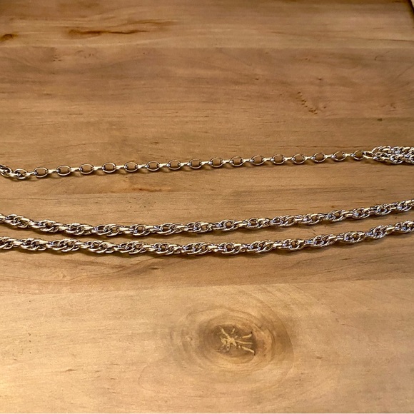 Express Accessories - Express Ladies Double Silver Chain Belt NEW S/M